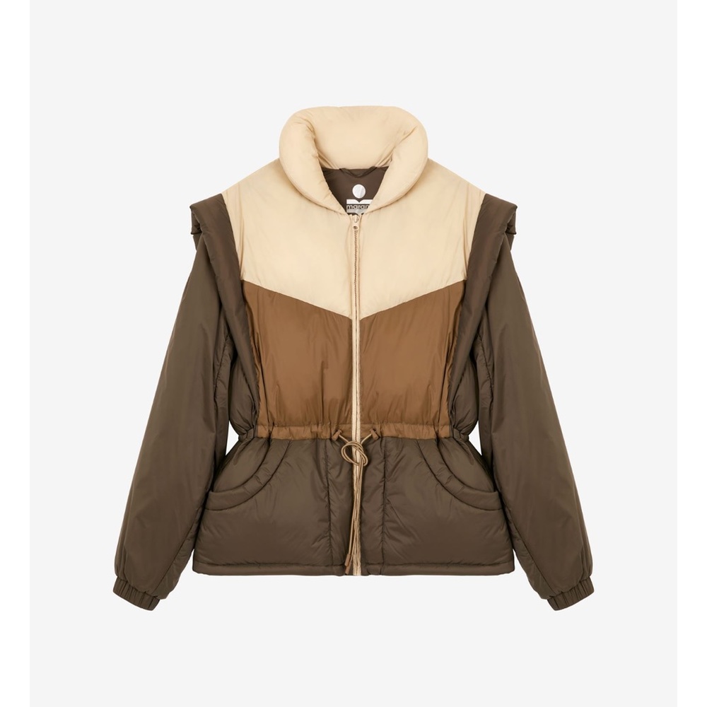 Isabel Marant Étoile Darshazi Colorblock Quilted Jacket in Khaki